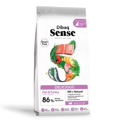 Dibaq Sense Cat Delicious Peixe & Peru Gato Adulto Grain Free