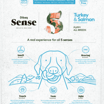 Dibaq Sense Grain Free -  Hipoalergênica- Salmão e Peru (Cachorro)