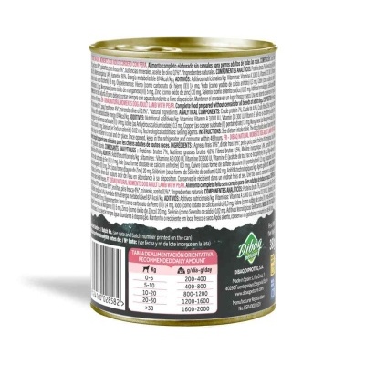 Dibaq Natural Moments Adulto Cordeiro, Peru com Pera - Húmido 380g