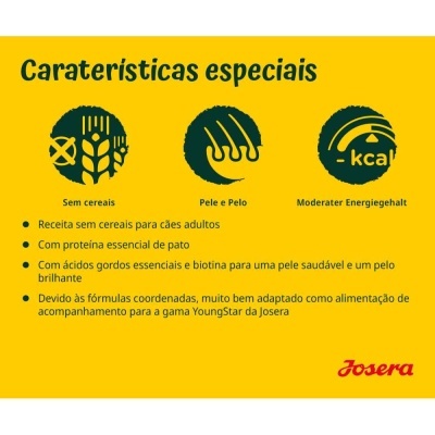 Josera Grainfree - Pato e Batata - Ração seca sem cereais para cão adulto