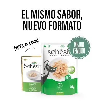 Schesir Filetes de Frango em Gelatina –  85g para Gatos Adultos