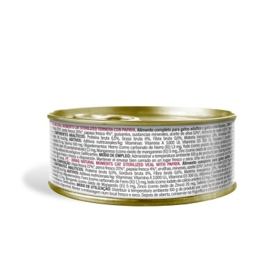 Dibaq Natural Moments 5 Star Esterilizado - Carne de Vaga e Porco com Papaia 70g