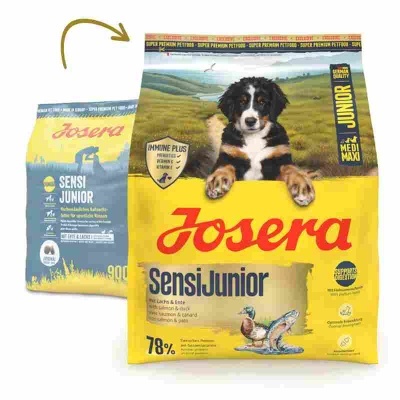 Josera SensiJunior - Pato e  Salmão - Ração seca para cachorro/Junior com sensibilidades porte médio/grande