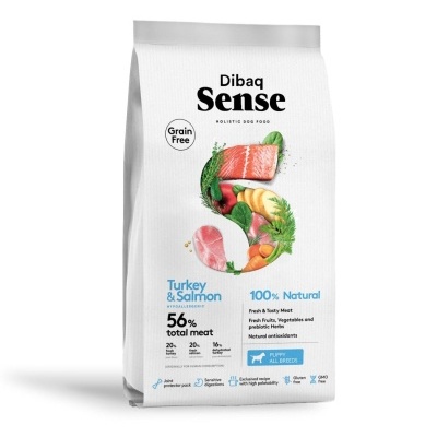 Dibaq Sense Grain Free -  Hipoalergênica- Salmão e Peru (Cachorro)
