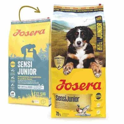Josera SensiJunior - Pato e  Salmão - Ração seca para cachorro/Junior com sensibilidades porte médio/grande