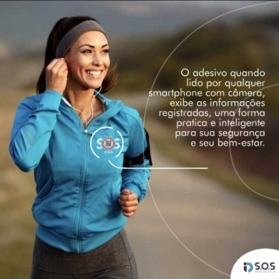 Adesivo Inteligente ID SOS com QR Code para Roupa