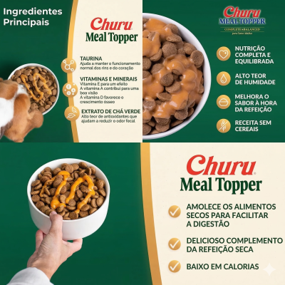 Churu Meal Topper de Frango e Carne para Cães  4 x 14g