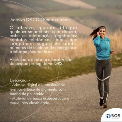 Adesivo Inteligente ID SOS com QR Code para Roupa