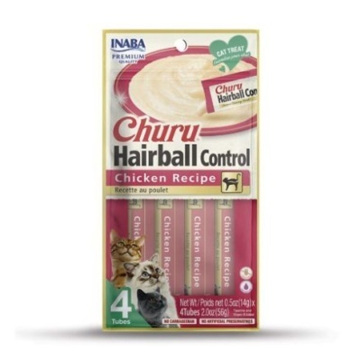 Churu Hairball Control - Puré de Frango para Controlo de Bolas de Pelo 4 x 14g