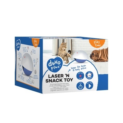 Duvo Plus Laser ‘n Snack – Brinquedo Interativo e Dispensador de Snacks para Cães e Gatos