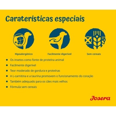 Josera Hypoallergenic - Proteína de Insetos - Ração seca sem cereais para cão adulto com alergias