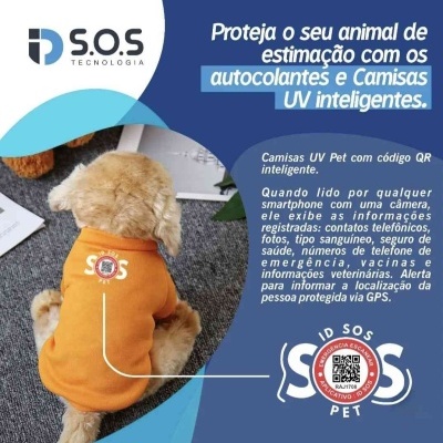 Adesivo Inteligente ID SOS PET com QR Code - Para Roupa