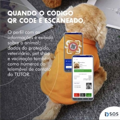 Adesivo Inteligente ID SOS PET com QR Code - Para Roupa