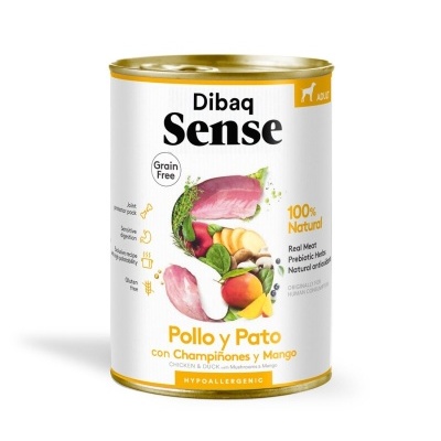 DIBAQ SENSE DOG GRAIN FREE  FRANGO e PATO 380g -  Hipoalergênica