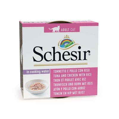 Schesir Gato Atum, Frango e Arroz - Cozido em Água