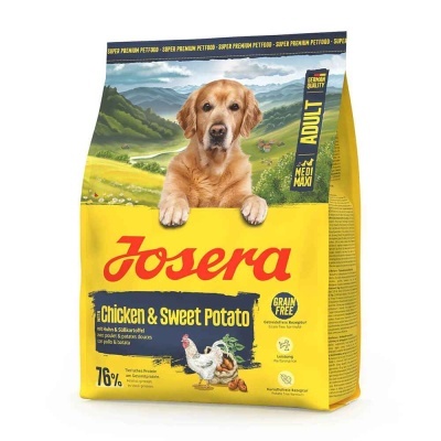 Josera Medi/Maxi - Frango com batata doce - Ração seca sem cereais para cão adulto médio/grande