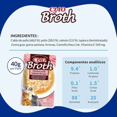 Churu Broth - Caldo para gatos - Frango e Salmão 40g