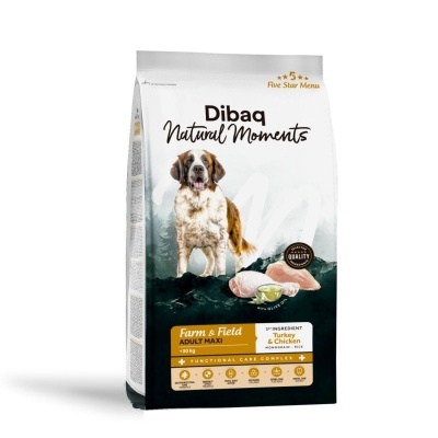 Dibaq Natural Moments 5 Star Adulto Maxi - Peru e Frango - Raças Grandes 12 kg