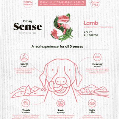 Dibaq Sense Grain Free - Hipoalergênico - Holística - Cordeiro