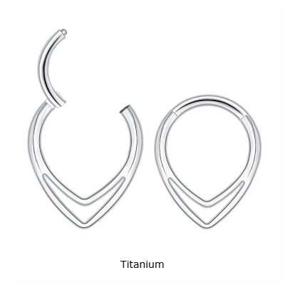 Joia de titanio argola em forma de gota TF704 Joia de titanio argola em forma de gota TF704