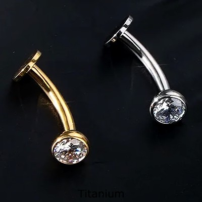 Joia de Titanio para ashley, umbigo com cristal TN026B Joia de Titanio para ashley, umbigo com cristal TN026B