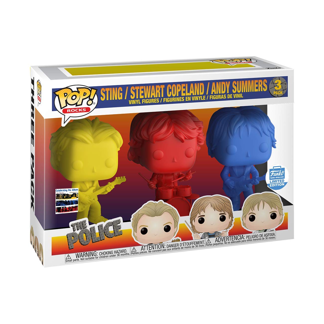Funko POP The Police 3-Pack Rocks Sting, Copeland, Summers Funko POP The Police 3-Pack Rocks Sting, Copeland, Summers
