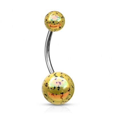 Barra curva - Banana de umbigo aço cirúrgico com  bola - NA52