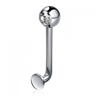 Jóia de Titanio G23 para piercing genital feminino com disco e bola com zircónia TBP102