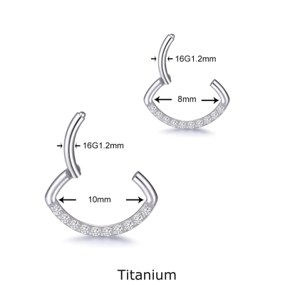 Joia de piercing, de Titanio em forma de olho com pedras de cristal TF620 Joia de piercing, de Titanio em forma de olho com pedras de cristal TF620
