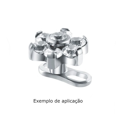 Topo de Titanio flor com zirconias para microdermal T0410 Topo de Titanio flor com zirconias para microdermal T0410