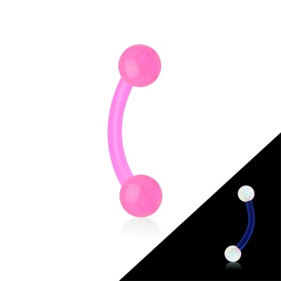 Barra curva de bioflex com bolas de acrilico brilha no escuro CXG