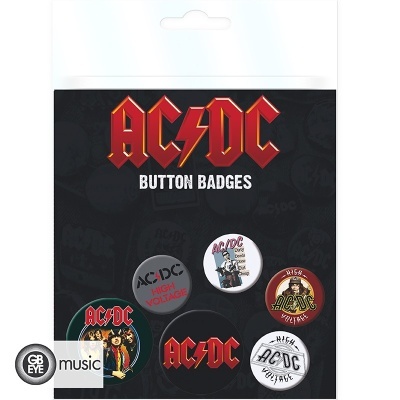 Pack de 6 crachats AC/DC - Badge Pack - Mix