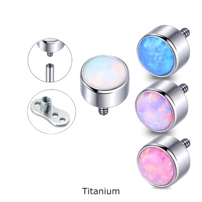 Topo de Titanio com opala para microdermal TP039 Topo de Titanio com opala para microdermal TP039