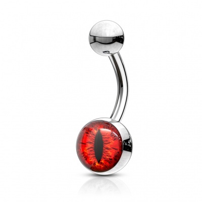 Barra curva - Banana de umbigo em aço cirúrgico com bola olho - NS87