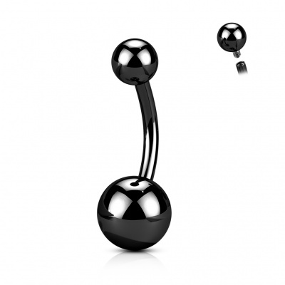 Joia básica de Titanio (banana) para umbigo com revestimento cor TIN01T Joia básica de Titanio (banana) para umbigo com revestimento cor TIN01T