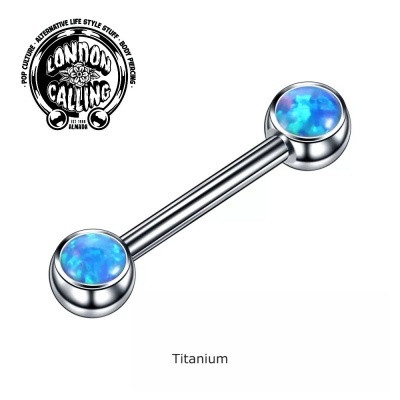 Jóia de mamilo em Titânio G23 com bola de opalas TN100 Jóia de mamilo em Titânio G23 com bola de opalas TN100