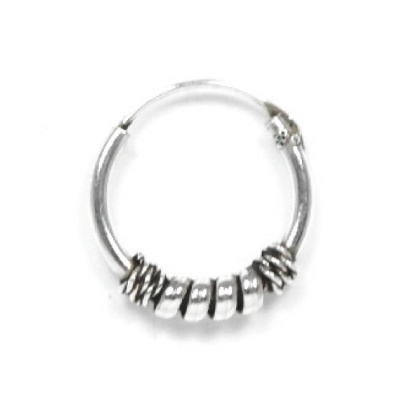 Argola de prata 925 com enfeites bali AB_051000