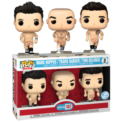 3 Pack Funko Pop Blink-182 - Mark Hoppus, Travis Barker & Tom Delonge (Running) Exclusive