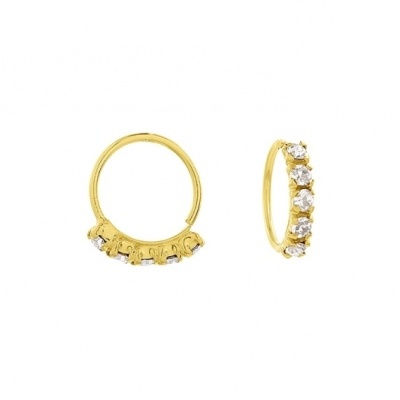 Argola de torcer em  prata com zircónias para nariz AO_005020