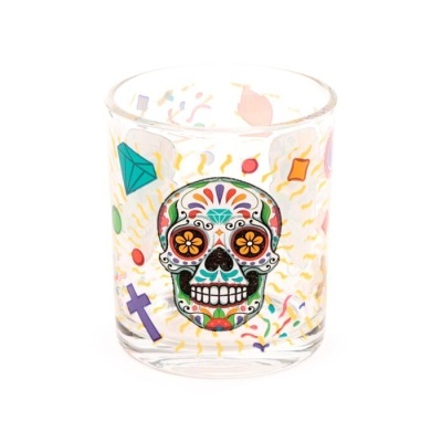 Conjunto de 2 Copos de vidro caveira mexicana
