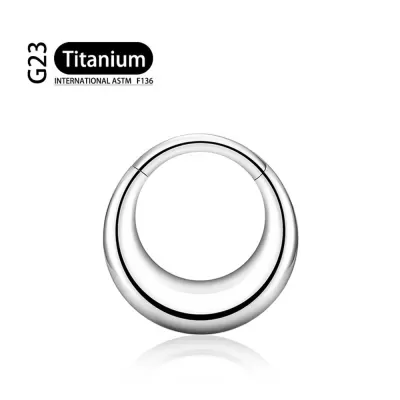Argola de Titanio para septo mais larga na parte inferior TS9003