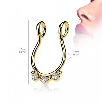 Piercing falso de aço cirurgico 316L para septum SEPF02