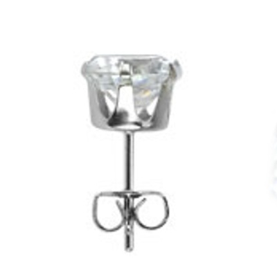 PAR   Brincos em aço cirúrgico com zirconia redonda - SERD - 2mm até 10mm