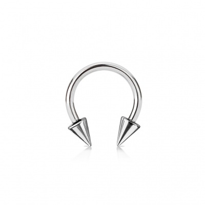 Body piercings - Ferradura em aço cirúrgico 316L com cones - HS02 Circular Barbells