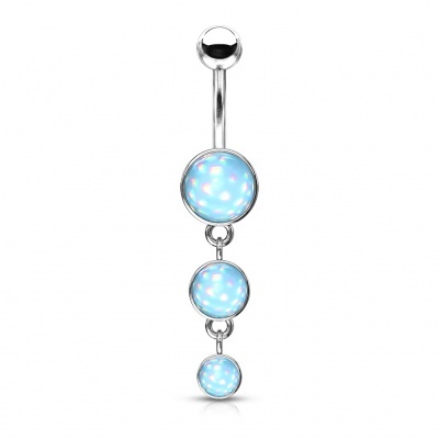 Barra curva - Banana de umbigo em aço cirúrgico com 3 discos - NSQ-5059