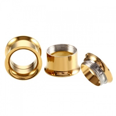 Túnel de aço cirúrgico de rebordo fino com rosca - PDFT - 6mm até 28mm  -  4 cores