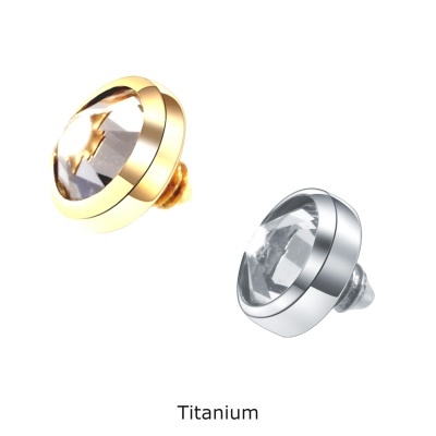 Topo de Titanio com cristal para microdermal T0310