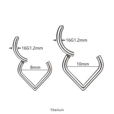 Joia argola em gota de Titanio fecho click TF628