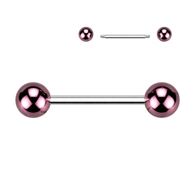 Barra de aço cirurgico com bolas de acrilico vidrado BAQ-1325