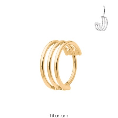 Argola tripla de Titânio com fecho click para septo, helix, rook e mais TS4100 Argola tripla de Titânio com fecho click para septo, helix, rook e mais TS4100